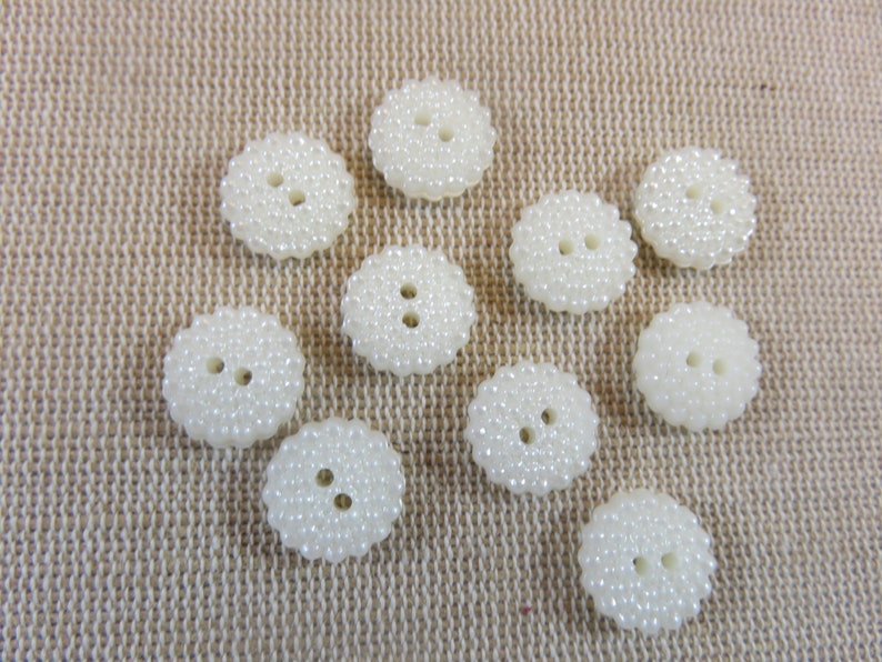 10 Boutons effet perlé moutonnée 12mm ensemble de 10 boutons de couture layette image 2