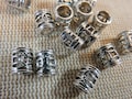15 Pearls open-ended metal metal color 7x6mm - set of 15 beads ethnic infill column for jewelry product logo