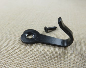 Crochet style indus fer forgé - une patère couleur noir effet rétro ancien pour clés, serviettes, torchons
