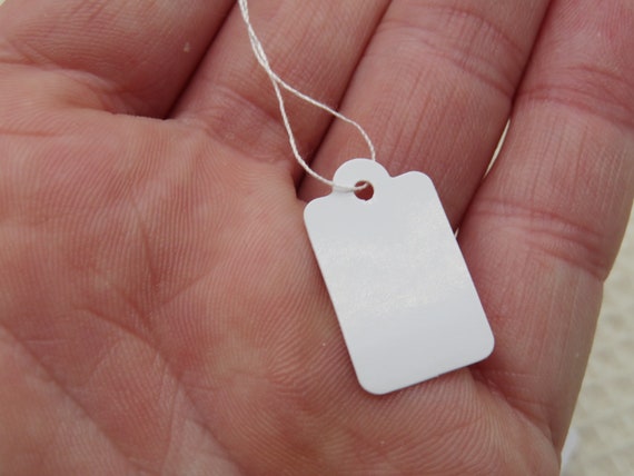 1000 Mini Price Tags - 3/4 x 1/2 - White Jewelry Tags - String Display  Tag