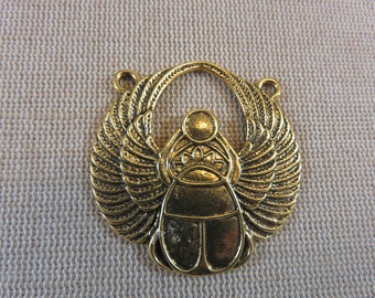 Skarabäus-Verbindungsanhänger aus Gold oder Silber, 42 mm – großer Khéper-Anhänger für die ägyptische Schmuckherstellung