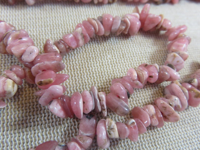 set of 25 Gem stone for making jewelry 25 Rhodochrosite irregular chips pearls