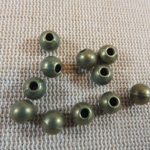 15 Perles ronde métal bronze 6mm ensemble de 15 perles intercalaire pour fabrication bijoux image 1