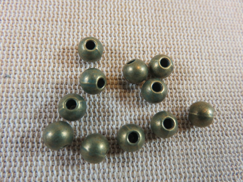 15 Perles ronde métal bronze 6mm ensemble de 15 perles intercalaire pour fabrication bijoux image 1