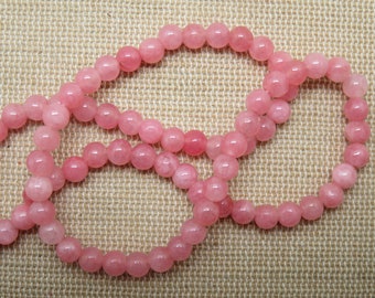 20 Perles Rhodochrosite 4mm pierre ronde gemme rose, ensemble de 20 Perle pour fabrication bijoux