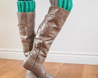 Fashion Colour Block Boot Cuffs - One Size