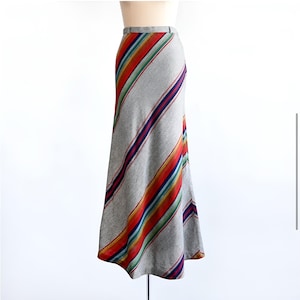 Vintage 70s Rainbow Striped Maxi Skirt