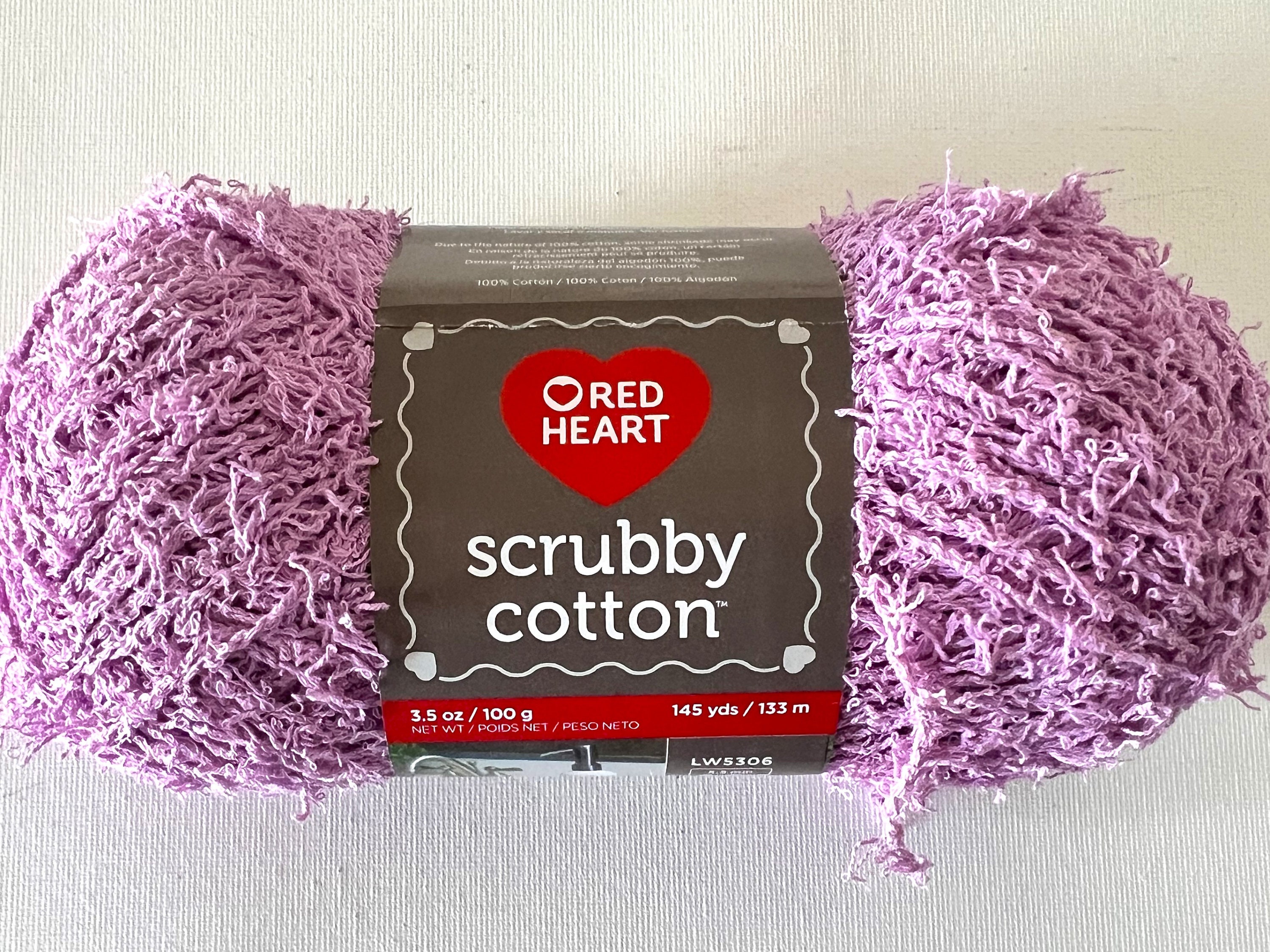 Red Heart Scrubby Cotton Yarn for Dishcloths, Destash Cotton