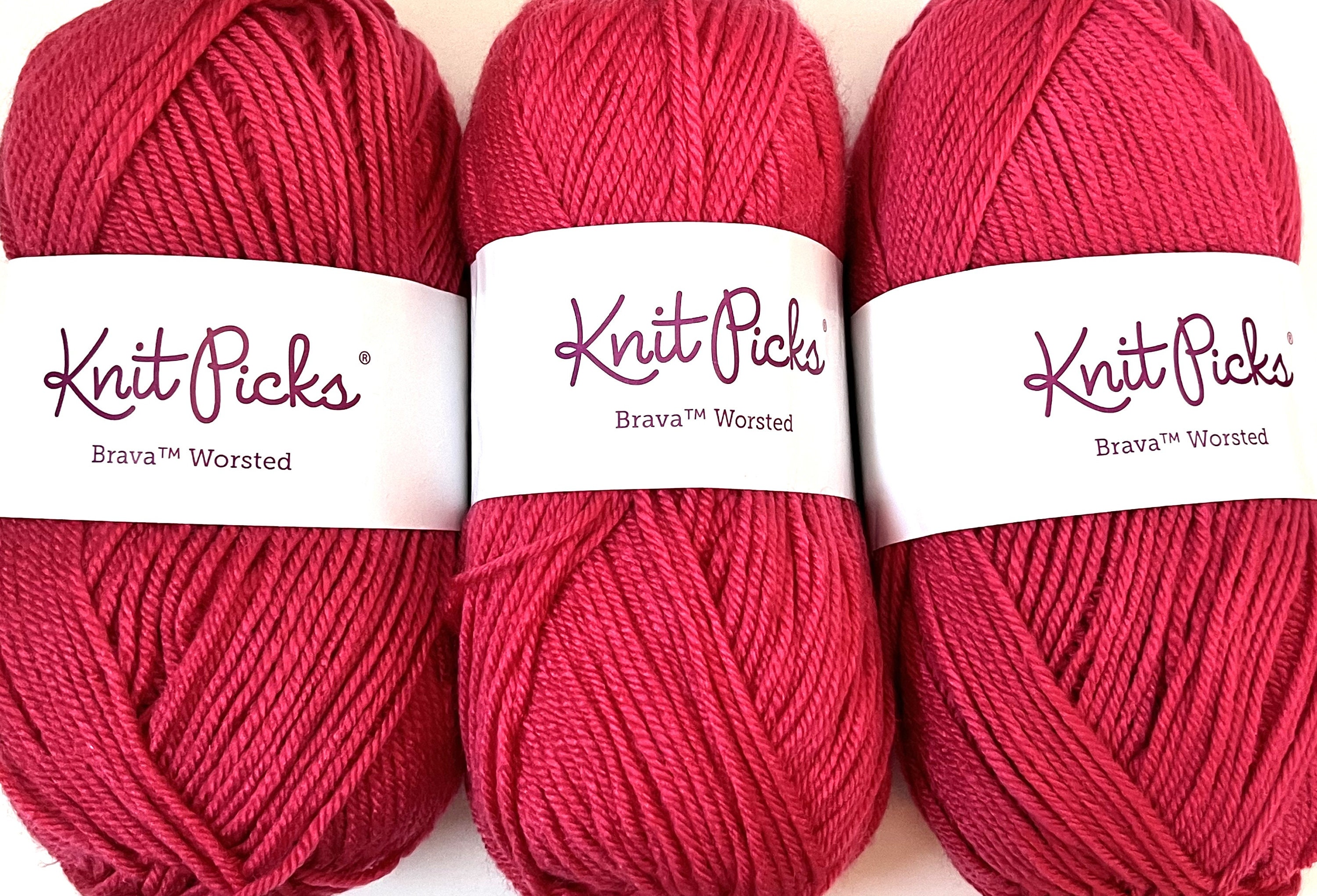Knit Picks Brava Worsted Yarn, Destash Acrylic Yarn, Rouge Pink Yarn, 218  Yds 100 Gr Each, Knit and Crochet Supply, Spring DYI Projects 
