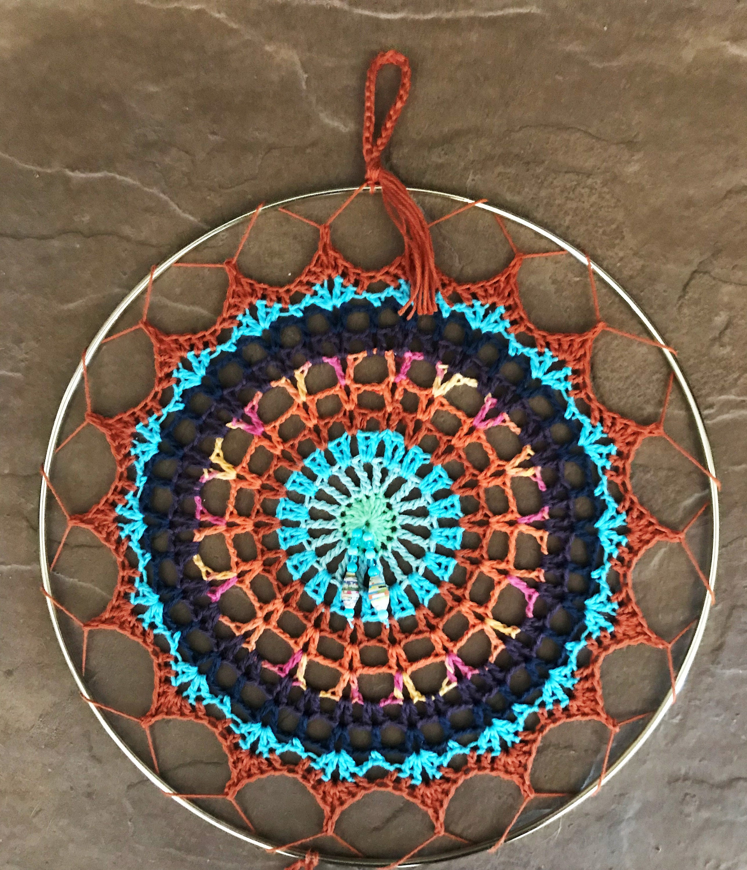 Mandala Wall Art Crochet Boho Wall Hanging 12 Inch 30 Cm New Etsy UK