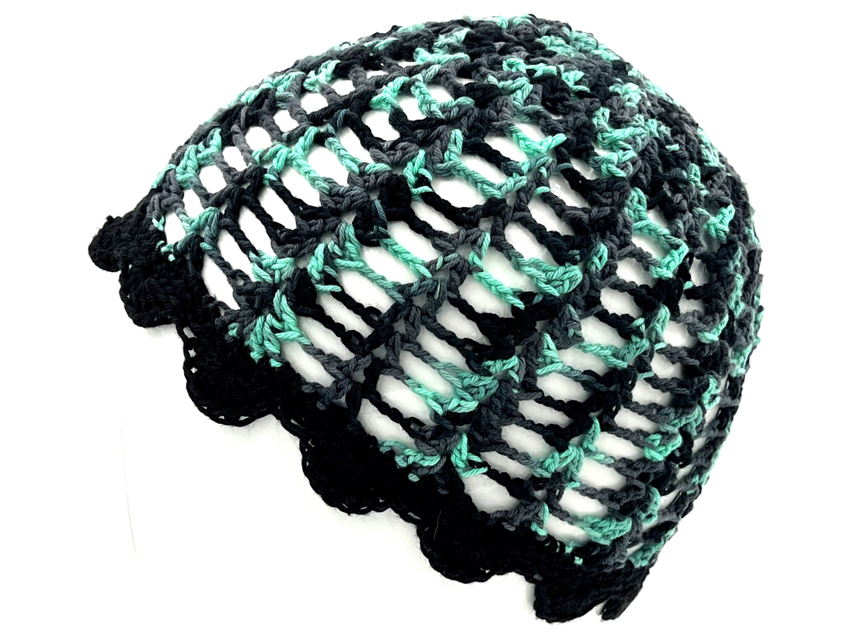 Crochet Lace Cloche Hat, 1920s Style Flapper Beanie, Black  display picture 2