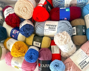 Yarn mystery bag with variety of fibers weights and colors, Choice of yarn amount, Destash yarns, Craft knit crochet gift, DIY project