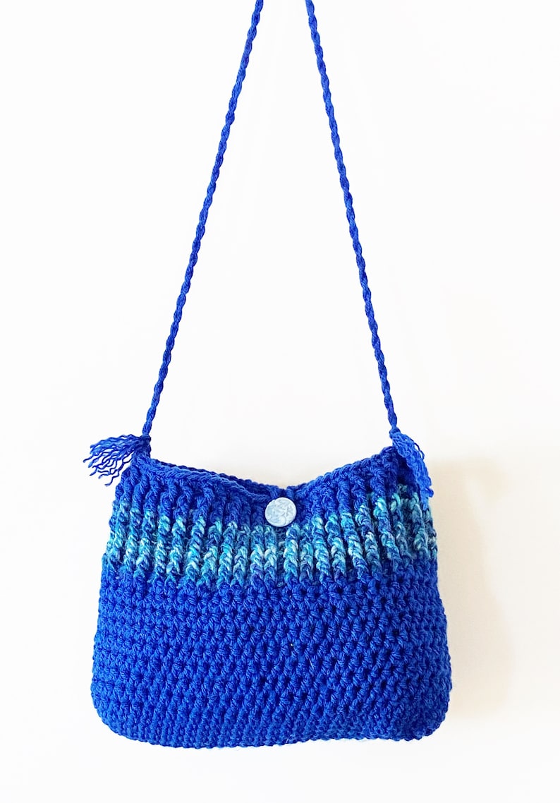 Summer accessory, Royal blue crochet purse Handmade womens acrylic handbag Birthday gift for her Boho shoulder bag