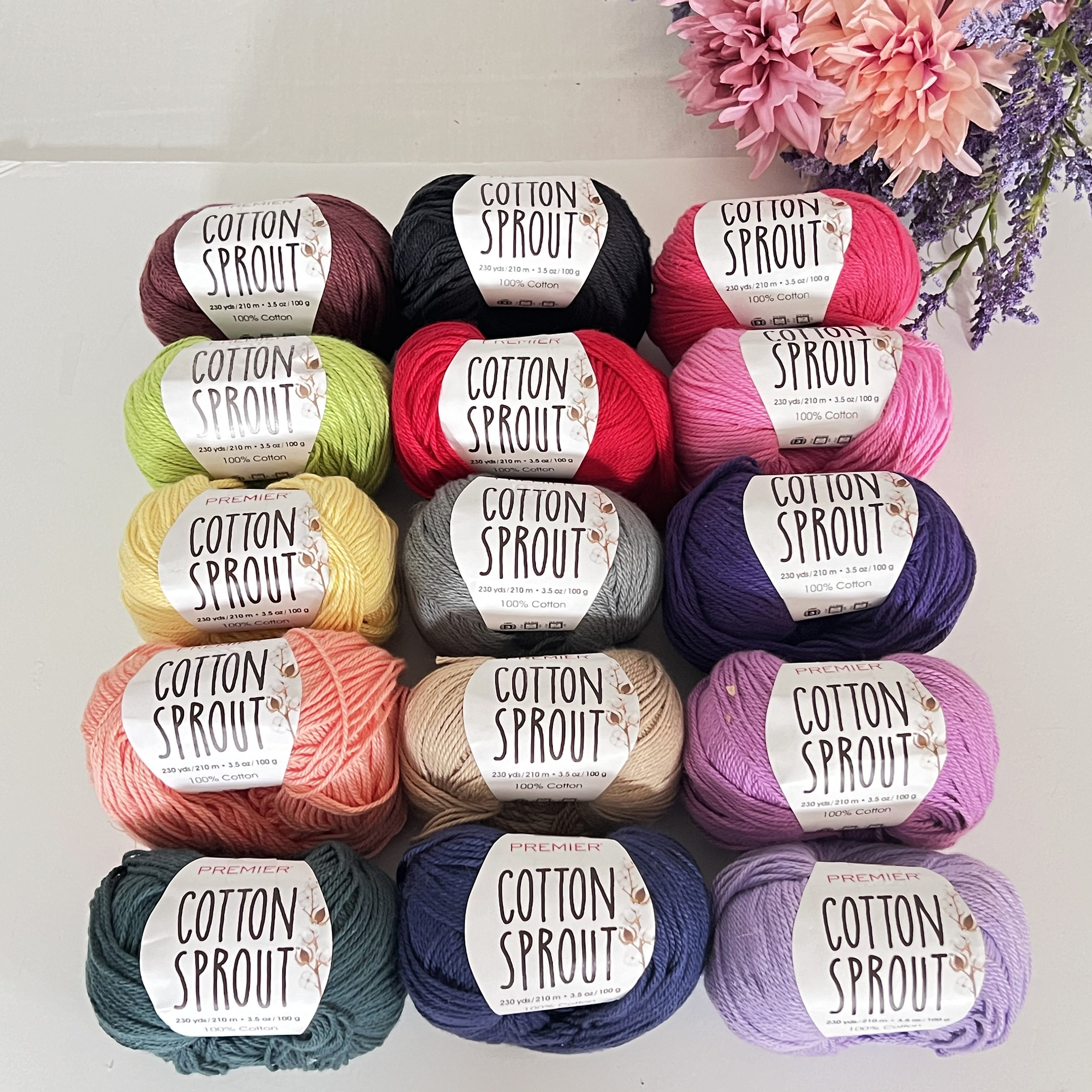 Yarn Clothes Spring Premier Cotton Sprout Yarn, Destash DK Weight 230 Yards in Multiple ...