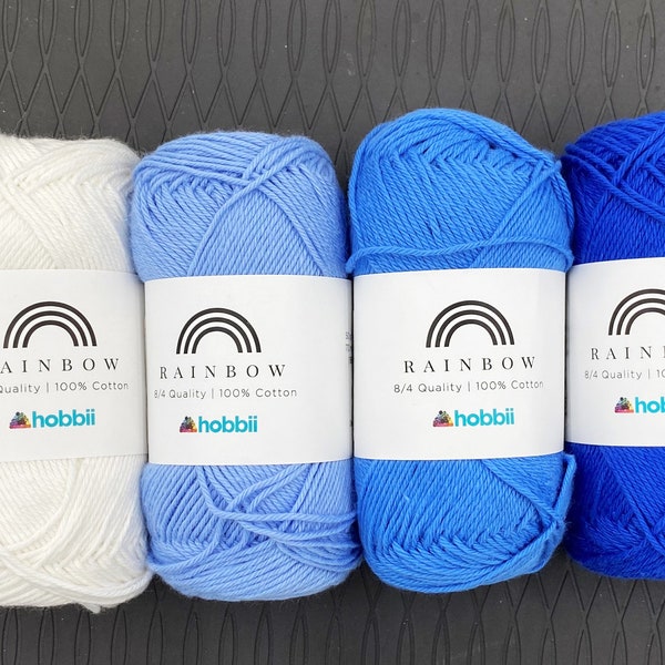 Hobbii Rainbow 8/4 cotton fingering yarn, Choice of colors, Amigurumi socks and home decor projects, Destash yarns OEKO TEX certified