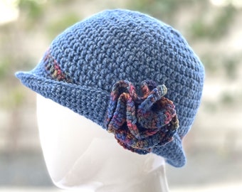 Multicolored Victorian Era Crochet Cloche Hat/ Vintage Hand  display picture 1