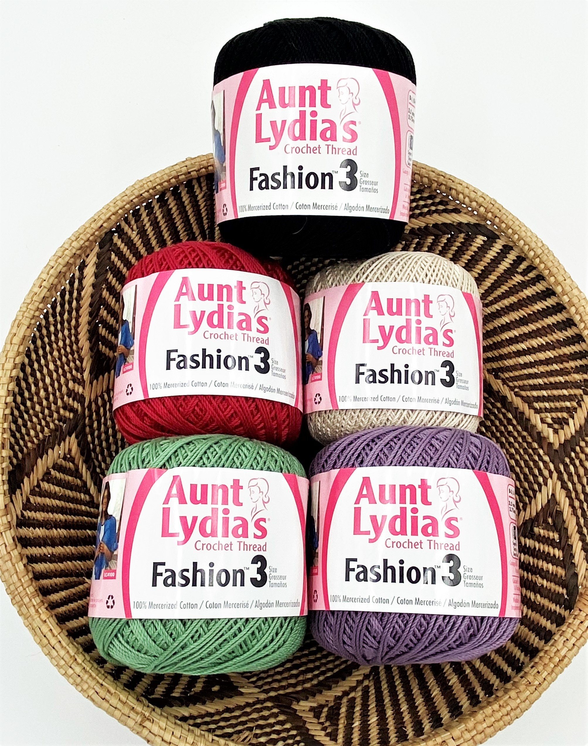 Aunt Lydias Crochet Thread Size 3, New Choice of Colors