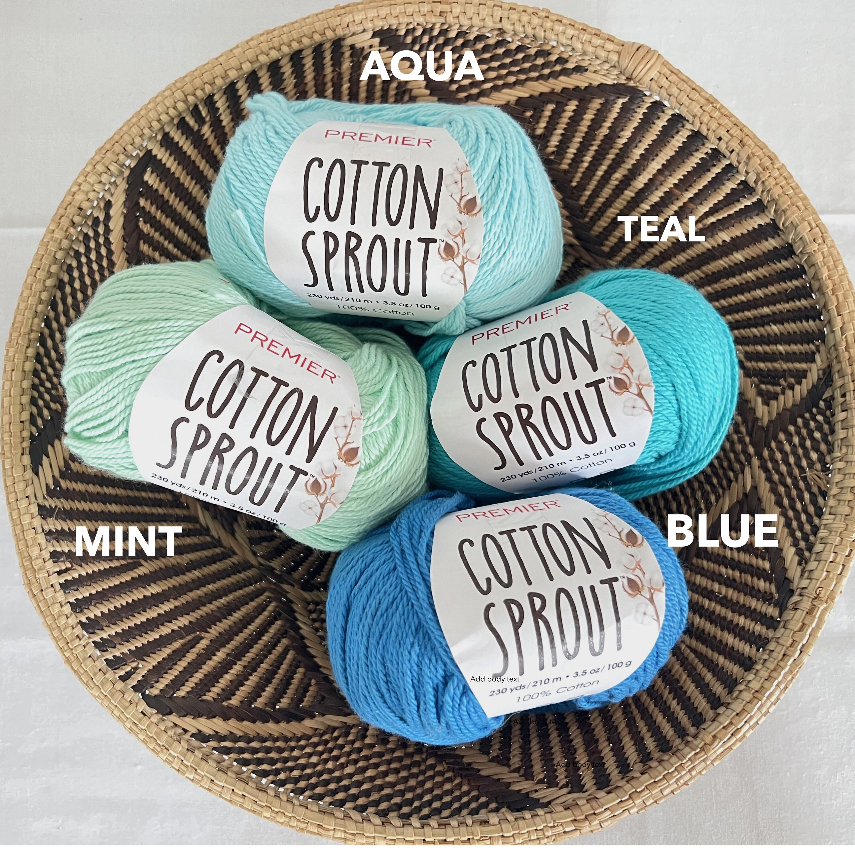Yarn Clothes Spring Premier Cotton Sprout Yarn, Destash DK Weight 230 Yards in Multiple ...