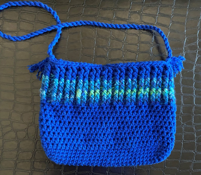 Summer accessory, Royal blue crochet purse Handmade womens acrylic handbag Birthday gift for her Boho shoulder bag