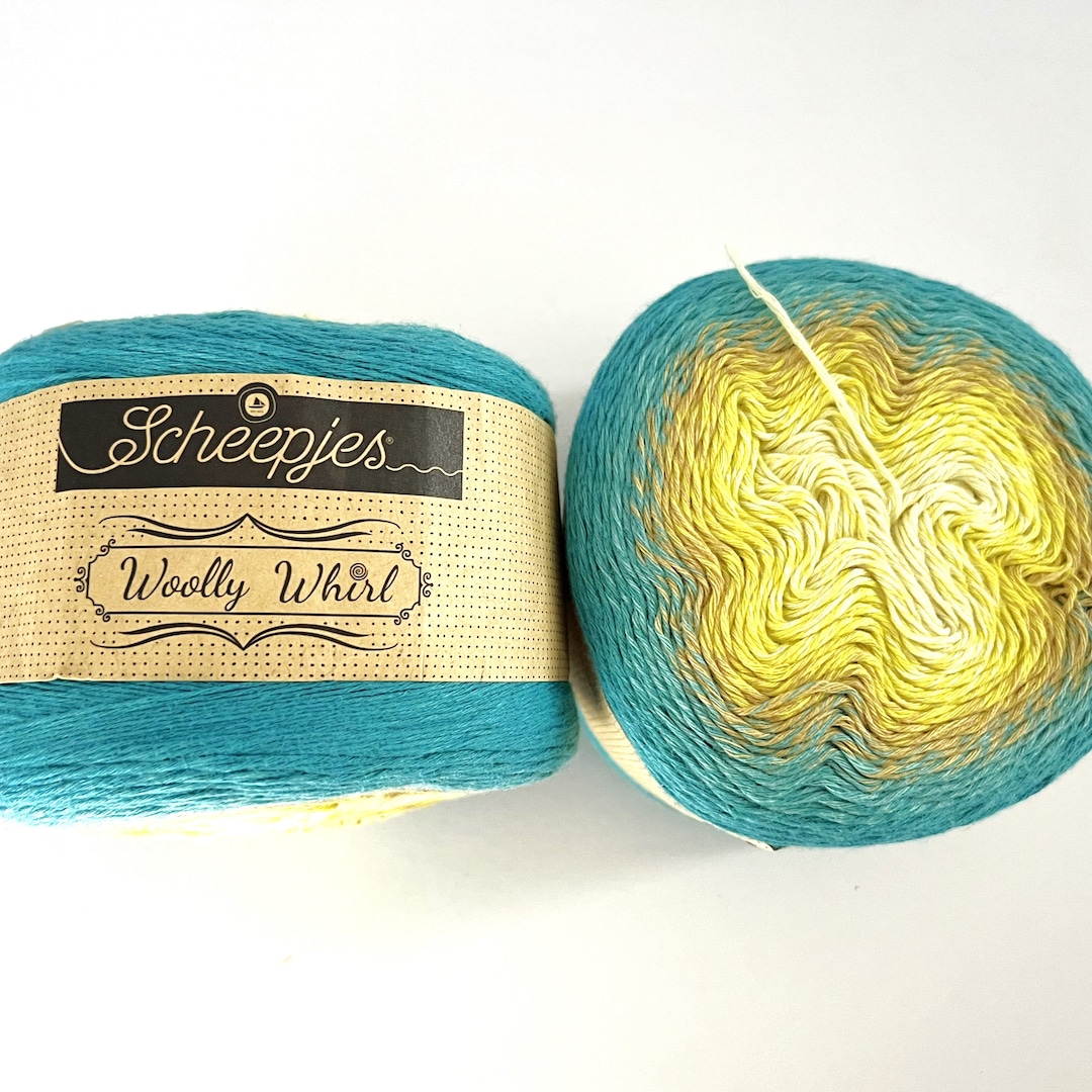 Scheepjes Wooly Whirl Yarn Custard Cream Centre 476 Color, Fingering Weight Wool Cotton Blend