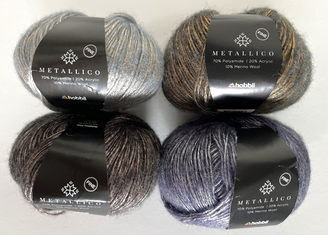 Hobbii Metallico Fine Yarn Choice of 4 Colors Shiny Elegant Etsy
