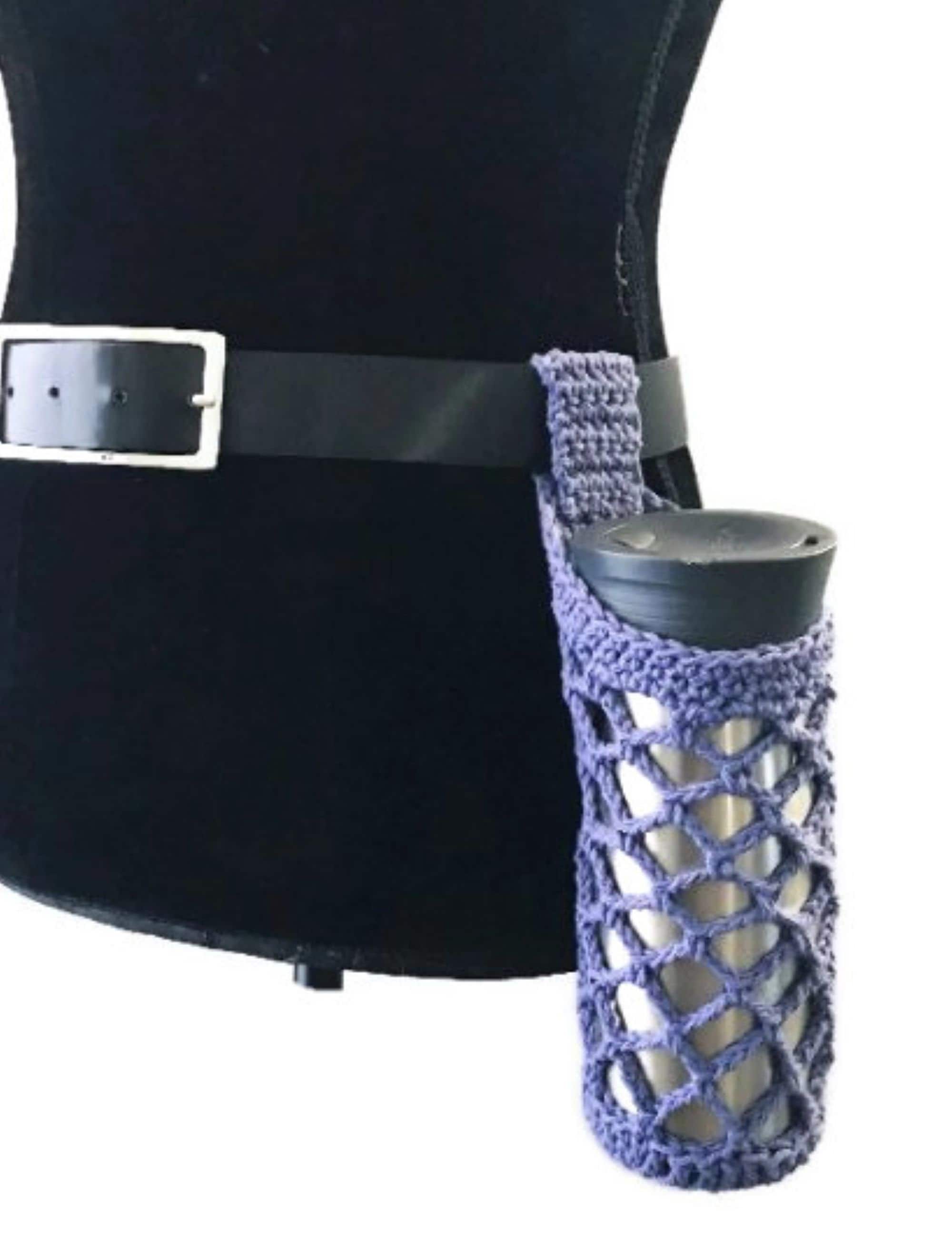 Clip on Water Bottle Holder Hiking Fitness Travel Accessory Crochet Bottle Carrier With Belt Loop and Carabiner Choice of Color and Size Etsy