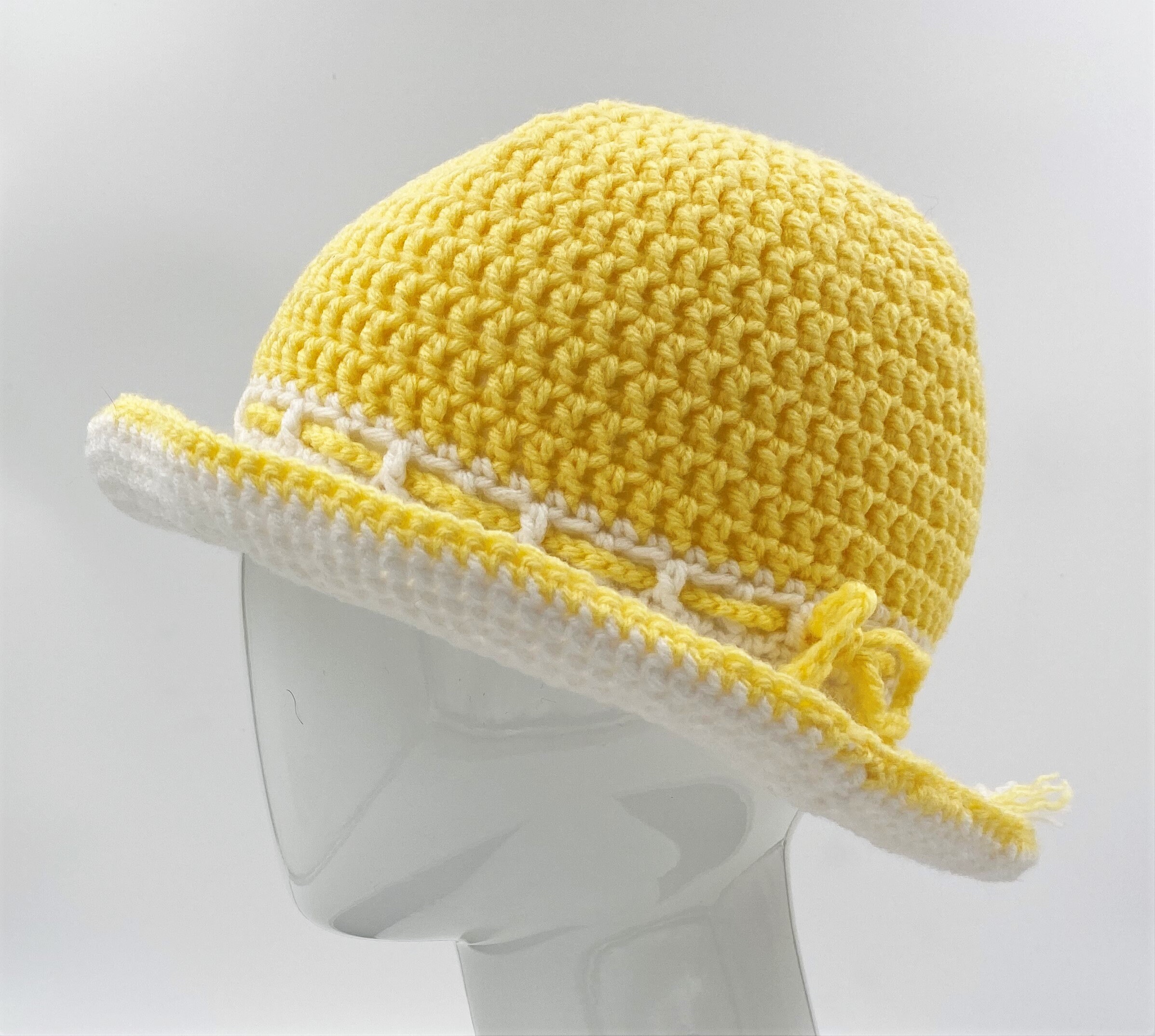 Yellow crochet bucket hat Wide brim crocheted sun hat | Etsy