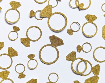Glitter Diamond Ring Confetti: Bridal Shower & Bachelorette Party Decor