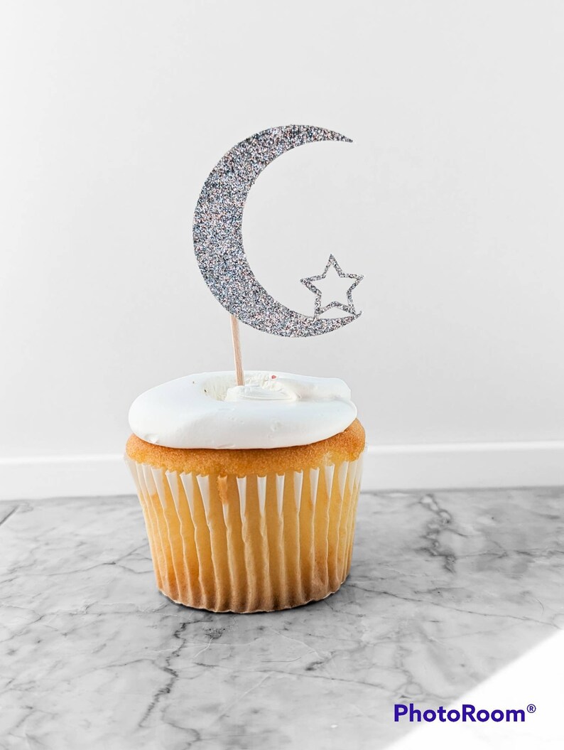 Moon Cupcake Toppers Moon and Star Cupcake Toppers Baby - Etsy