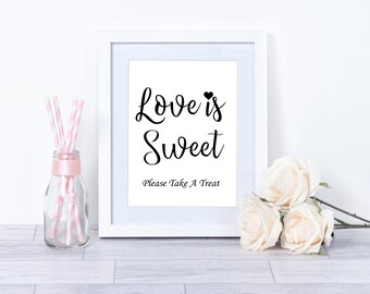 Love is Sweet Sign: Wedding Dessert Table Decor (Digital Download)
