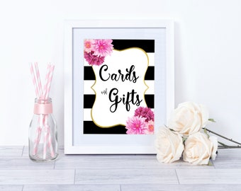 Cards And Gifts Sign, Bridal Shower Ideas, Gift Table Sign, Reception Sign, Printable Wedding Sign, Party Sign, Signs, Wedding Sign