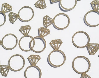 Glitter Diamond Ring Confetti: Bridal Shower & Bachelorette Party Decor