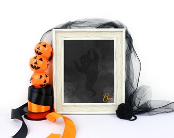 Halloween Print, Halloween Printable Instant Download, Modern Halloween Decorations, Halloween Party Printables, Halloween Sign,  Ghost Sign