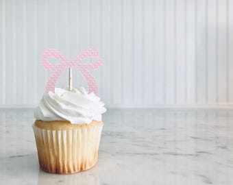 24 Stück Lila Schleifen-Cupcake-Deko – Süße Tortenaufleger Für Geburtstag, Bridal Shower & Babyparty – Fertig Zum Aufstecken