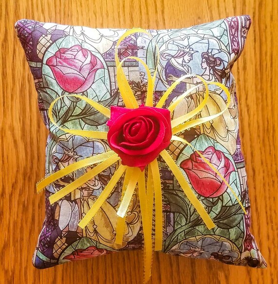 Beauty And The Beast Ring Bearer Pillow Disney Ring Bearer Etsy