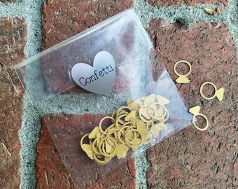 Glitter Diamond Ring Confetti: Bridal Shower & Bachelorette Party Decor