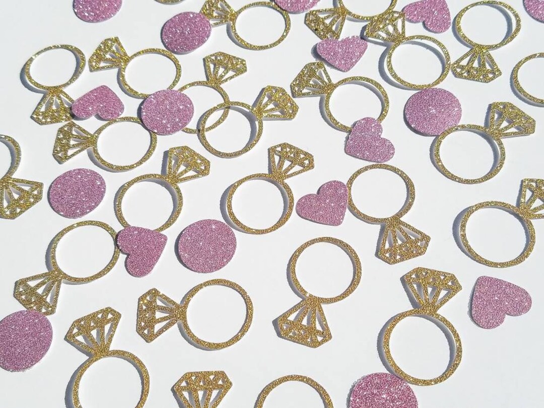Bridal Shower Diamond Ring Confetti, Glitter Ring Bridal Confetti