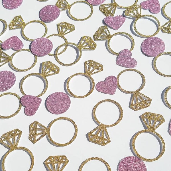 Bridal Shower Diamond Ring Confetti, Glitter Ring Bridal Confetti, Engagement Ring Confetti, Diamond Ring Bachelorette Party, confetti 50