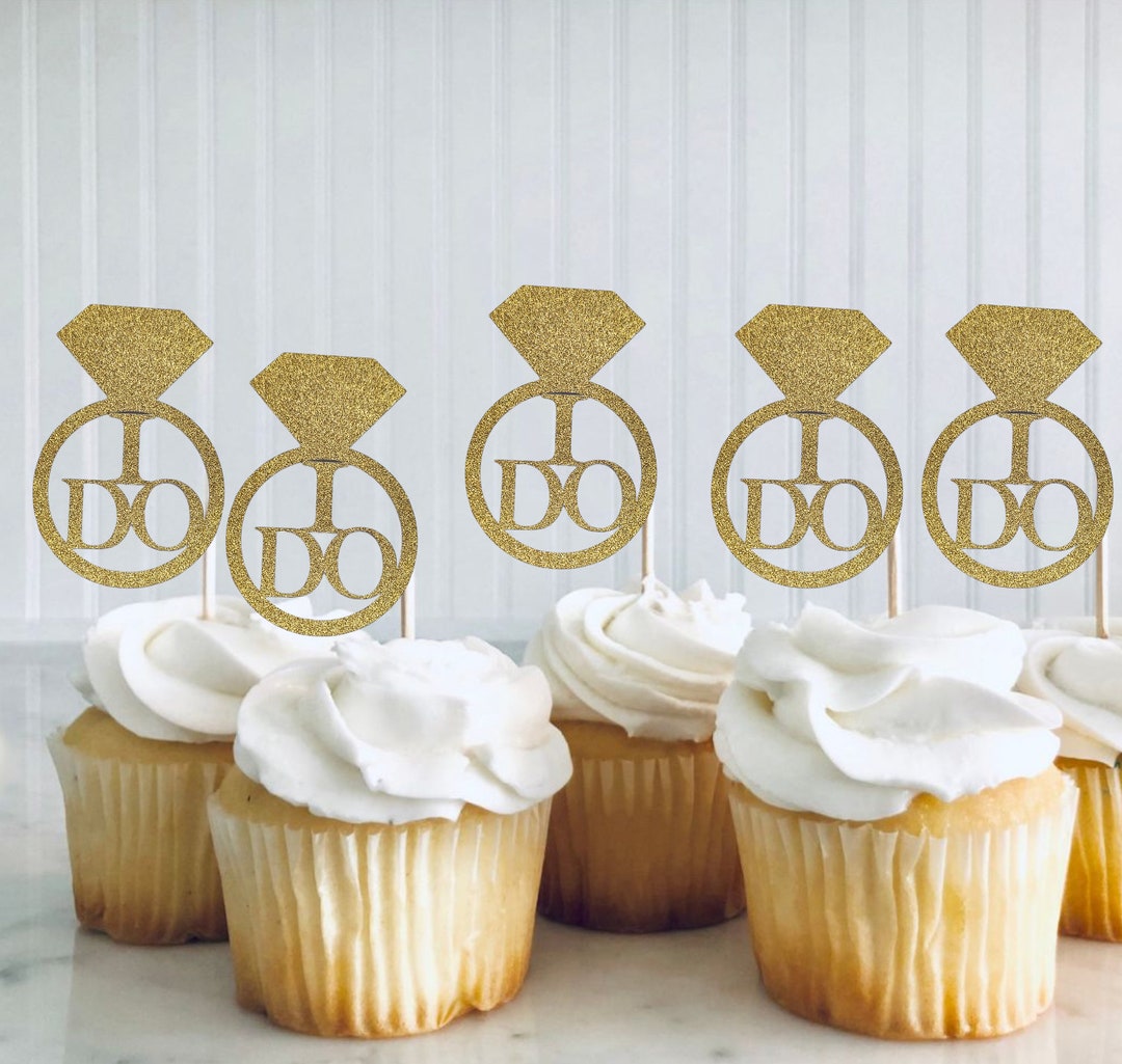 Engagement Ring Cupcake Toppers, Wedding Cupcake Toppers, Cupcake ...