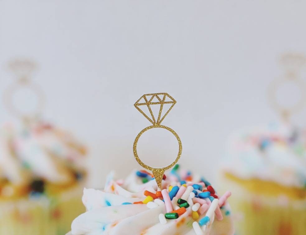 Engagement Ring Cupcake Toppers Wedding Cupcake Toppers - Etsy