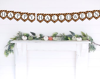 Halloween Banner, Happy Halloween Banner, Halloween Party Banner, Pintables, Halloween Decoration, Halloween Party, DIY, Halloween Garland