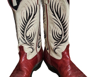 Vintage Y2K Sendra Burgundy Heart Western Rodeo Leather Cowgirl