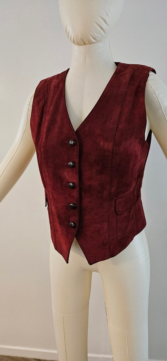 Vintage Red Suede Vest