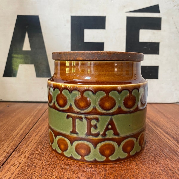 Vintage Hornsea Bronte Tea Canister, Hornsea Canister, Hornsea storage jars, Retro Kitchenware, Midcentury kitchenware,