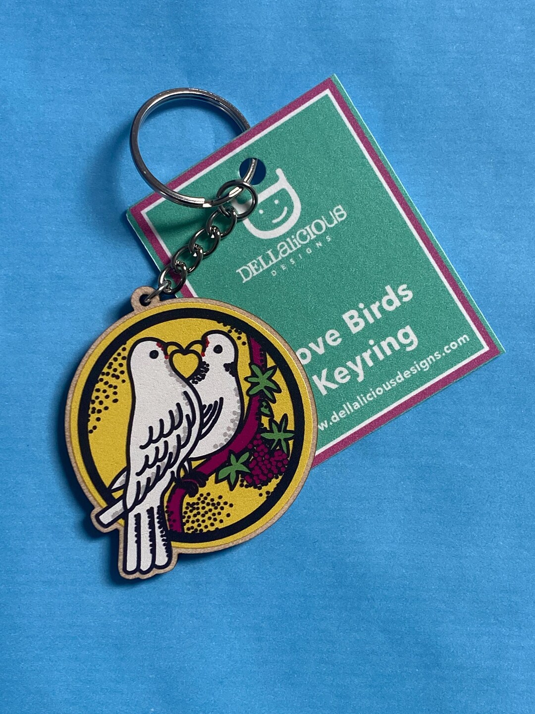 Love Birds Key Rings, White Doves Keyring, Love Keyring, Wooden Key Fob ...
