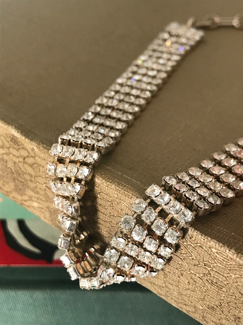 Diamant\u00e9 chocker necklace vintage diamant\u00e9 necklace.
