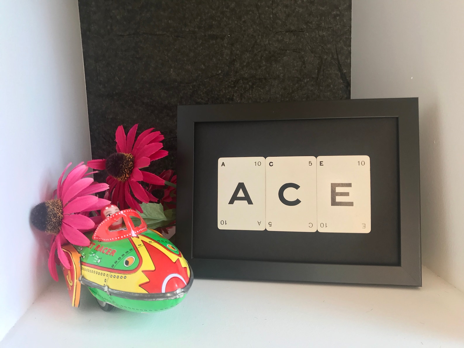 Ace Wall Art Framed Words Made With Vintage Letter Cards Etsy