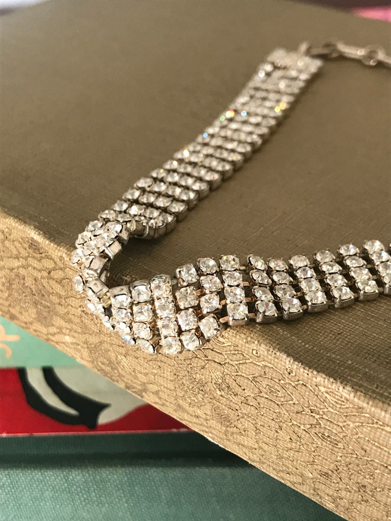 Diamant\u00e9 chocker necklace vintage diamant\u00e9 necklace.