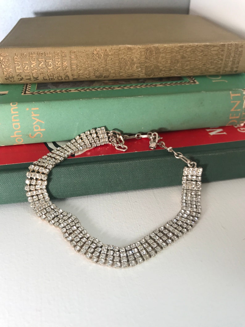Diamant\u00e9 chocker necklace vintage diamant\u00e9 necklace.