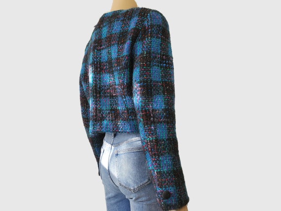 1980s Vintage Cropped Tweed Jacket, Ann Taylor, J… - image 2